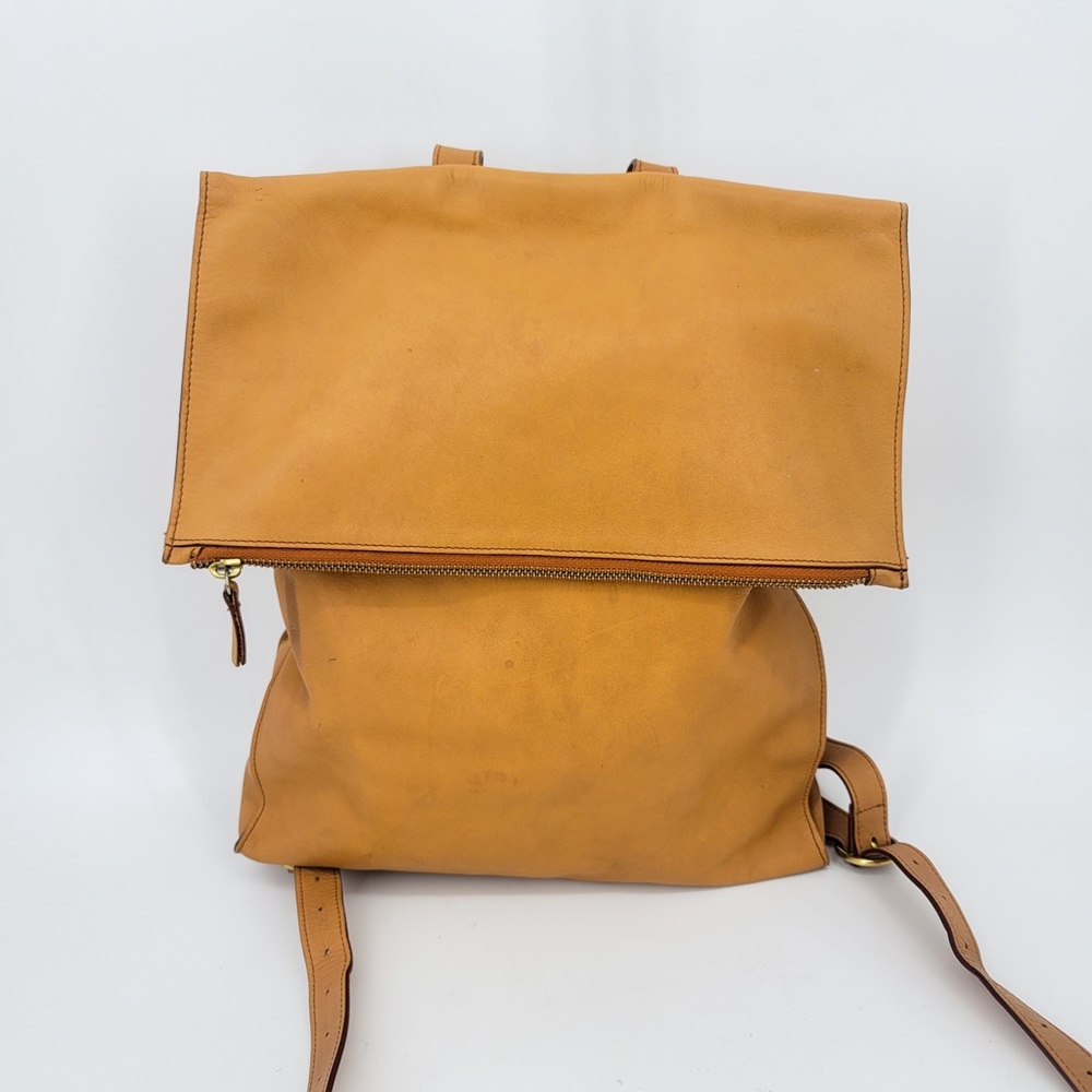 Minor History 100% Cow Leather Foldover Backpack